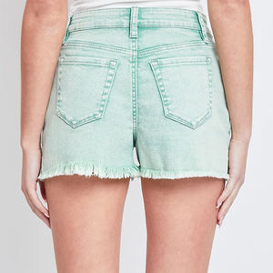 Shorts de Mezclilla de Cintura Alta con Lavado Ácido para Mujer, Transpirables, Ecológicos, de Secado Rápido, 100% Algodón, a la Moda, Súper Sexys, con Agujeros - Product Image 4