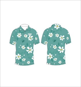 Mens Green Daisy Floral Pattern Polo Shirt Custom Sublimation Short Sleeve Summer Casual Breathable Lightweight Golf Shirt - Product Image 6