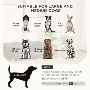 Divano per Cani di Taglia Media e Grande, Resistente all'Acqua, Grigio, 99 x 62,2 x 31,8 cm, con Gambe in Legno e Cuscino Lavabile, Cuccia per Cani - Product Image 4