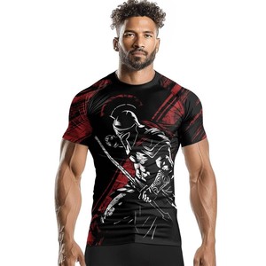 Rashguard BJJ Premium avec coutures renforcées, tissu extensible compressif, logo personnalisé, haut de combat pour arts martiaux - Product Image 1