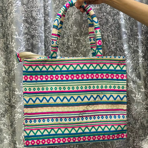 Handwoven Multicolor Geometric Tote <b>Bag</b> Ethnic Fabric Handbag Boho Tribal Pattern Shoulder Carry Daily Use <b>Lightweight</b> Designer - Product Image 1