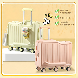 Valise à roulettes 6 roues pour enfant, avec plusieurs compartiments internes, pédale pliable et porte-bouteille arrière – Vente en gros - Product Image 2