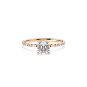 Bague de fiançailles REYES de haute qualité avec diamant de laboratoire HPHT CVD de 1,29 carat en or massif 14 carats, halo de diamants cachés, bijoux fins - Product Image 2