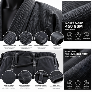 Kimono Rojo de BJJ con Estampado Artístico Japonés Colorido en el Cuello y los Puños, Ropa de Artes Marciales Unisex para Adultos, JIU JITSU - Product Image 5