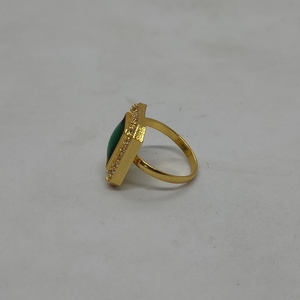 Luxury Emerald Green Crystal Cocktail <b>Ring</b> <b>Gold</b> Plated Emerald Cut Gemstone Statement <b>Ring</b> <b>Vintage</b> Cubic Zirconia Halo <b>Ring</b> - Product Image 4