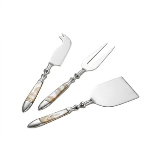 Mother Of Pearl Handle Cheese Knife Set Premium Stainless Steel Charcuterie <b>Board</b> Accessories Elegant 5-Piece MOP Serving <b>Tools</b> - Product Image 3