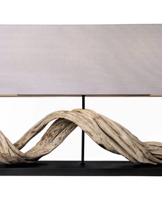 Lámpara de mesa artesanal Driftwood Art Deco para el hogar, restaurante y decoración de hotel, carpintería exquisita - Product Image 2