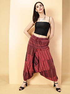 Pantalones harén de cintura alta de algodón 100% para mujer, pantalones holgados de lona suaves y transpirables, cómodos, ecológicos, nepalíes - Product Image 6