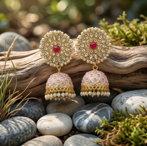 JHUMKA DE ESMALTE ROSA DIVYORO - Product Image 4