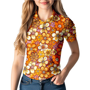 เสื้อโปโลกอล์ฟผู้หญิงผ้าใยสังเคราะห์ประสิทธิภาพสูง ป้องกันรังสียูวี ดีไซน์ระบายความชื้น เหมาะสำหรับการฝึกซ้อมกอล์ฟและการใช้งานกลางแจ้ง - Product Image 1