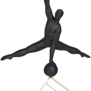 Sculpture abstraite en aluminium plaqué or, figurine de designer, accent moderne, décoration intérieure élégante, fait main, thème ferme caprine - Product Image 5