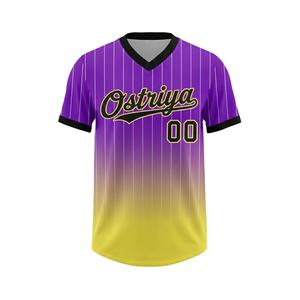 Maillots de baseball personnalisés en sublimation pour adultes, professionnels, respirants, à séchage rapide, de haute qualité, 100% polyester, col en V, sur mesure - Product Image 1