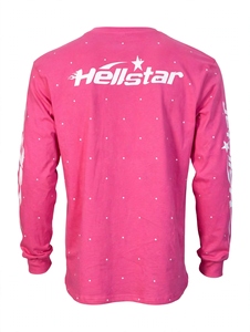 Custom Pink Heavyweight Long Sleeve T <b>Shirts</b> Oversized Streetwear Graphic Printed <b>Flame</b> Sleeve Cotton Men Casual Vintage Loose - Product Image 5