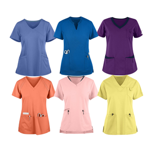 La mejor venta SAOMAI FMF ropa de enfermera personalizable para mujer buena parte superior elástica uniformes médicos de hospital - Product Image 1