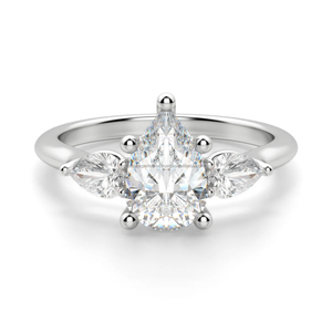 Igi ได้รับการรับรอง2.50กะรัตลูกแพร์ตัดแล็บเพชรที่ปลูกด้วยหินโรสโกลด์3เม็ด S925เงินสำหรับงานแต่งงาน/งานหมั้นแหวนสำหรับของขวัญ - Product Image 1