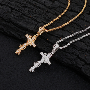 Collier Pendentif Croix en Argent 925 et Moissanite pour Homme, Chaîne Légère Iced Out, Bijou Hip Hop de Luxe, Cadeau pour Homme - Product Image 5