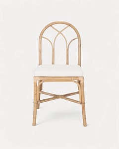 Modern Solid Wood Frame Rattan <b>Dining</b> <b>Chair</b> with Microfiber Fabric <b>Cushion</b> Seat and 1 Year Warranty - Product Image 6
