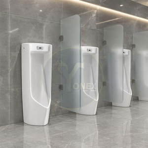 Urinoir commercial automatique à capteur mural en céramique blanche pour hommes, sans contact, économiseur d'eau - Product Image 4