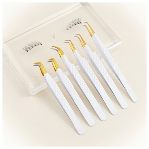 Professional Fiber Tip Stainless Steel <b>Lash</b> Extension Tweezer <b>Kit</b>-Salon Quality Russian Volume Ergonomic Design Customizable - Product Image 1