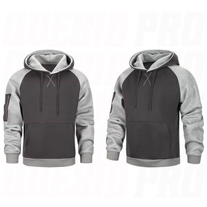 Sweat-shirts à capuche pour hommes, pull-over à blocs de couleur, manches longues, en polaire, personnalisés, 100% polyester, doux, chauds et confortables - Product Image 2