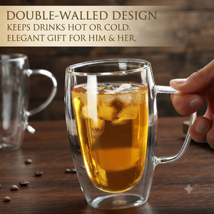 Modern 14 15 16 oz <b>Double</b>-<b>Wall</b> Glass Cup for Homeware Distributors - Product Image 4