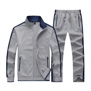 Men's New Fashion Breathable Full-Sleeve <b>Track</b> <b>Suits</b> Set High Quality Athletic Clothes Solid Two Piece <b>Suit</b> by Manufacturer - Product Image 1