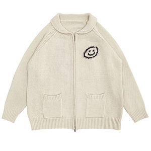 Pull d'hiver pour hommes avec logo personnalisé OEM & ODM Haut en tricot de coton avec col rond <span class=keywords><strong>Smile</strong></span> Jumpers Cardigan Knitwear - Product Image 1