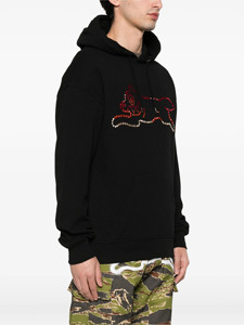 Sudadera con Capucha Negra de Felpa con Pedrería de Conejo, 100% Algodón Ecológico, Ajuste Holgado para Invierno - Product Image 2