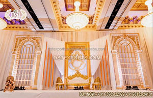 Paneles de fondo de fibra de gran canadiense para boda, marco de fondo de estilo victoriano para ventana, con temática blanca occidental para boda - Product Image 2