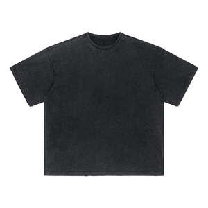 Ensemble short et t-shirt décontracté pour homme, style vintage streetwear, délavé et effiloché, collection été 2025, pour couples - Product Image 5