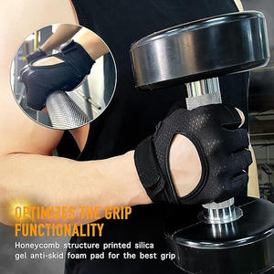 Guantes de gimnasio de medio dedo resistentes para entrenamiento de fuerza, levantamiento de pesas y sesiones de ejercicio intensas - Product Image 3