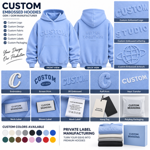 TWILL SPORTS 100% Cotton Fleece 500gsm <b>White</b> 3D Embossed Logo Unisex Plus Size Custom Women's <b>Oversized</b> Winter <b>Hoodies</b> - Product Image 6