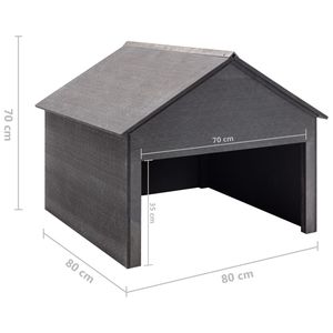 Garaje para Cortacésped de Madera y Plástico Gris, 31.5x31.5x27.6 pulgadas, Cobertizos y Almacenamiento - Product Image 6