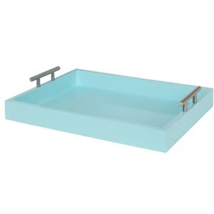 Bandeja de Servicio de Resina Epoxi de Primera Calidad con Asa de Metal, Bandeja Decorativa para Mesa de Centro, Precio de Venta para Exportación - Product Image 1