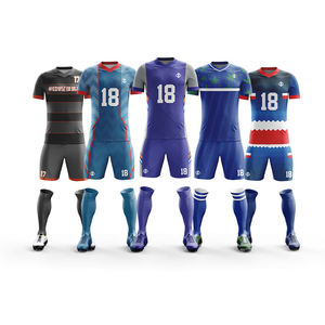 Custom Sublimated V-Neck Short Sleeve Soccer Uniforms Men's 100% Polyester Moisture Wicking All Seasons <b>Athletic</b> Fit - Product Image 2