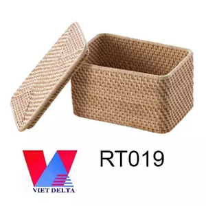 Cesta de almacenamiento ecológica de bambú y ratán para uso doméstico - Product Image 1