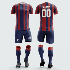 Conjunto de Uniforme de Fútbol Personalizado de Alta Calidad, Transpirable, de Secado Rápido, en Poliéster, Unisex para Adultos, con Cintura Elástica - Product Image 1