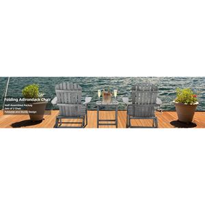 Set di 2 Sedie Adirondack Pieghevoli in Legno di Cedro Massiccio, Sedia da Giardino e Patio, Arredamento da Esterno in Legno - Product Image 2