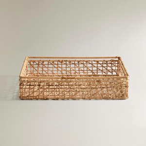 Plateau de service rectangulaire classique en rotin, fait main, panier en osier naturel pour le service et l'organisation - Product Image 3