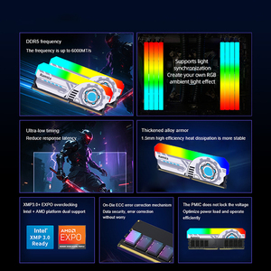 Nouveauté Kit Ramsta Sineier RAM <span class=keywords><strong>DDR5</strong></span> Compatible avec <span class=keywords><strong>Kingston</strong></span> Fury Beast <span class=keywords><strong>Ddr5</strong></span> <span class=keywords><strong>32gb</strong></span> 6400mhz Cl30 U-DIMM pour Tablet Pc - Product Image 2