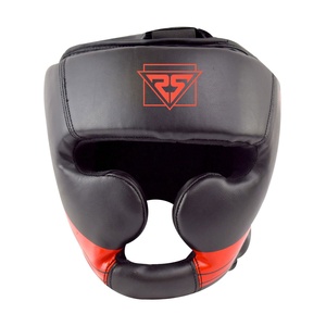 Protector de cabeza de boxeo profesional en Pu.0 Equipo protector de boxeo de cuero Color negro Protector de cabeza de entrenamiento de boxeo - Product Image 1