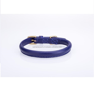 Collier de chien rond en cuir souple véritable 100% sur mesure fournisseur grossiste et fabricant toutes les tailles disponibles - Product Image 4