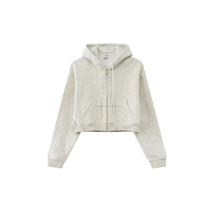345 gramos de peso pesado de gran tamaño Boxy Hoodie Drop Shoulder de alta calidad de gran tamaño Zip up Blank Boxy Hoodie para mujeres - Product Image 4