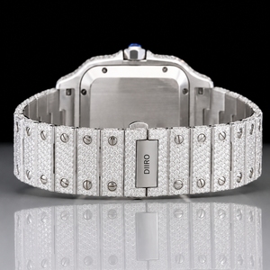 Reloj Mecánico Premium para Hombre con Moissanita, Cuadrado, de Lujo, con Números Romanos, Esfera de Acero Inoxidable y Cristal, Diseño Vintage - Product Image 4