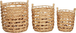 Natural Rattan <b>Storage</b> <b>Baskets</b> With Handles Circle Shape Rustic Style For Sundries <b>Storage</b> - Product Image 2