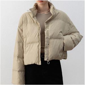 Veste courte matelassée de luxe de qualité hivernale, softshell d'extérieur, rembourrage en duvet, écologique, manteaux pour femmes, confortable, couleur unie - Product Image 3