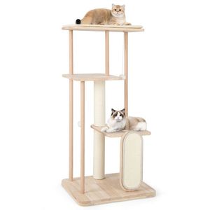 Moderna Torre per Gatti Multilivello in Legno con Tiragraffi e Palo, Alberi e Tiragraffi per Gatti - Product Image 1