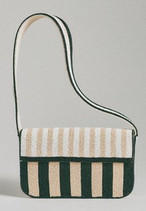 Sac à bandoulière à motif de feuilles vertes brodé de perles, style bohème, fermeture magnétique, utilisation quotidienne toutes saisons - Product Image 4