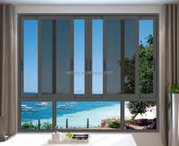 Ventana Corredera Horizontal Moderna de Doble Acristalamiento de Aleación de Aluminio Insonorizada con Malla de Acero Inoxidable para Casas y Villas