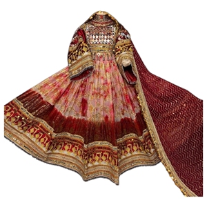 Wholesale Prices LOW MOQ O-neck Floor-Length Afghan Kuchi Breathable Long Sleeves Silk Handmade Afghani Style <b>Dresses</b> Wedding - Product Image 1